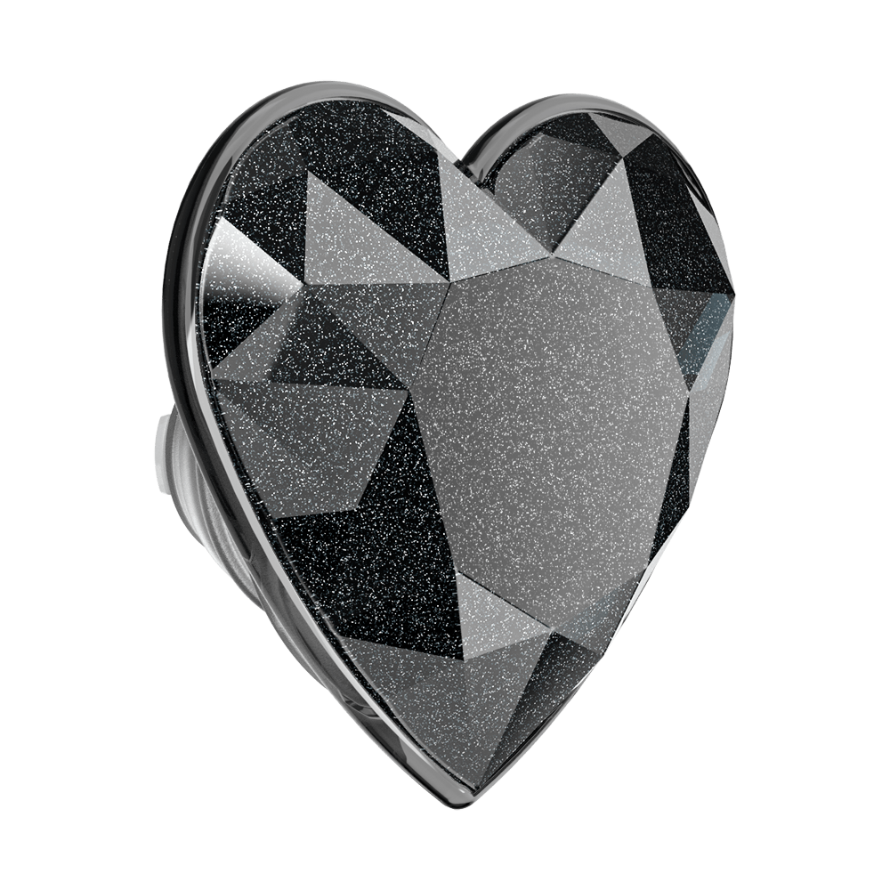Crystal Heart Black Glitter — MagSafe PopGrip - US 42322