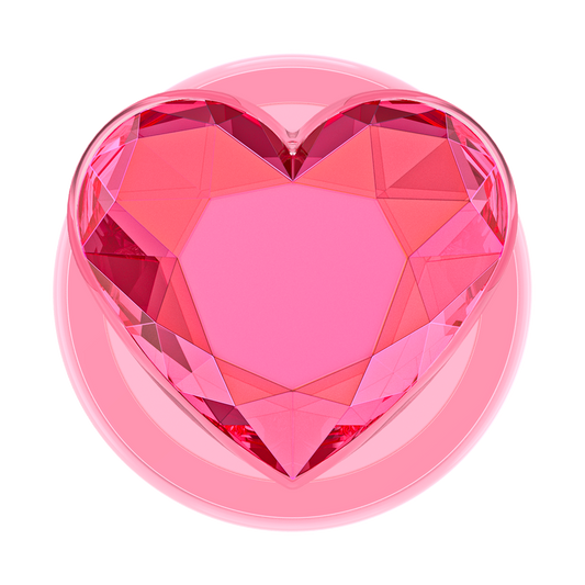 Crystal Heart Neon Pink — MagSafe PopGrip - US 77726