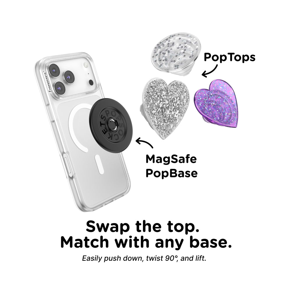 Confetti Heart Silver Sizzle — PopTop - US 18492
