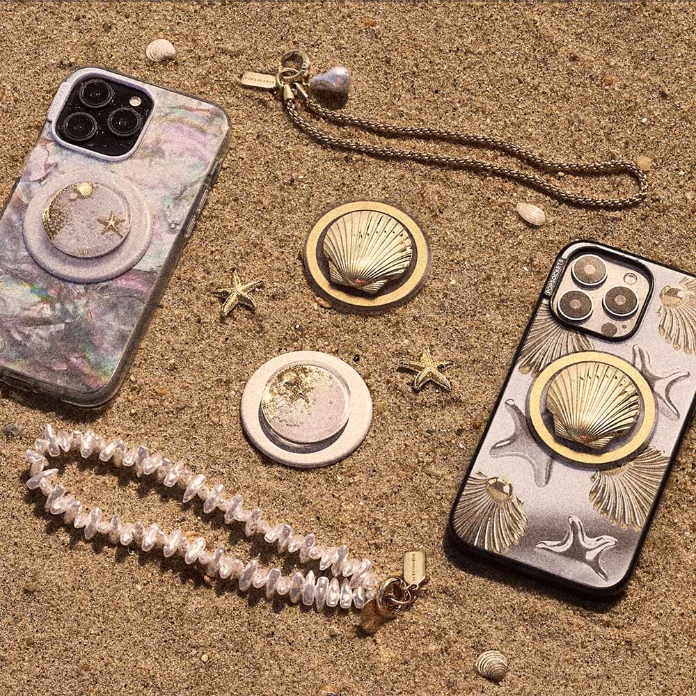 Coral Pearl Clam Charm — Phone Wristlet - US 27225