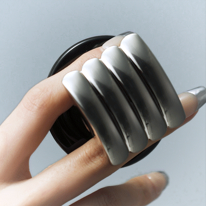 Enamel Puffy Stack Silver —  MagSafe PopGrip - US 48007