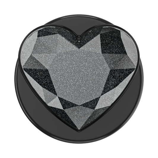 Crystal Heart Black Glitter —  MagSafe PopGrip - US 24872