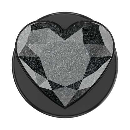 Crystal Heart Black Glitter —  MagSafe PopGrip - US 71755