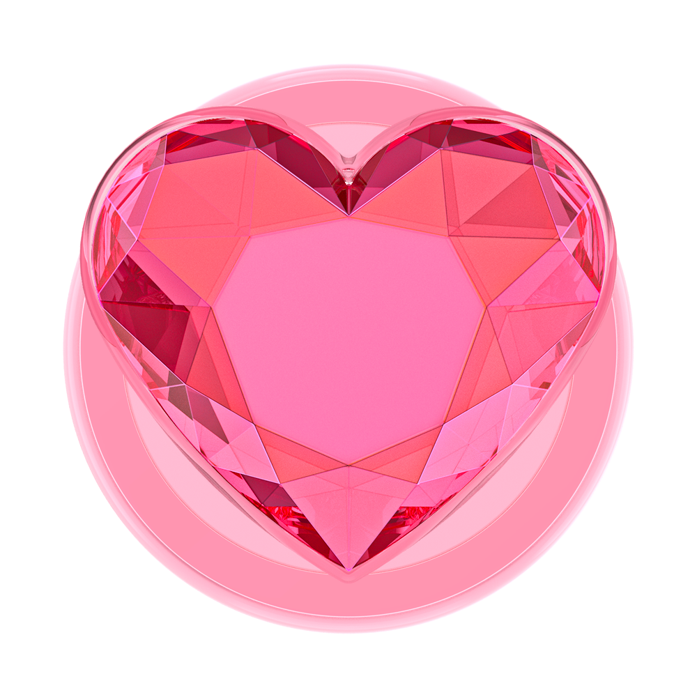 Crystal Heart Neon Pink —  MagSafe PopGrip - US 77726