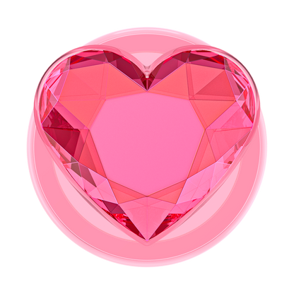 Crystal Heart Neon Pink —  MagSafe PopGrip - US 77726