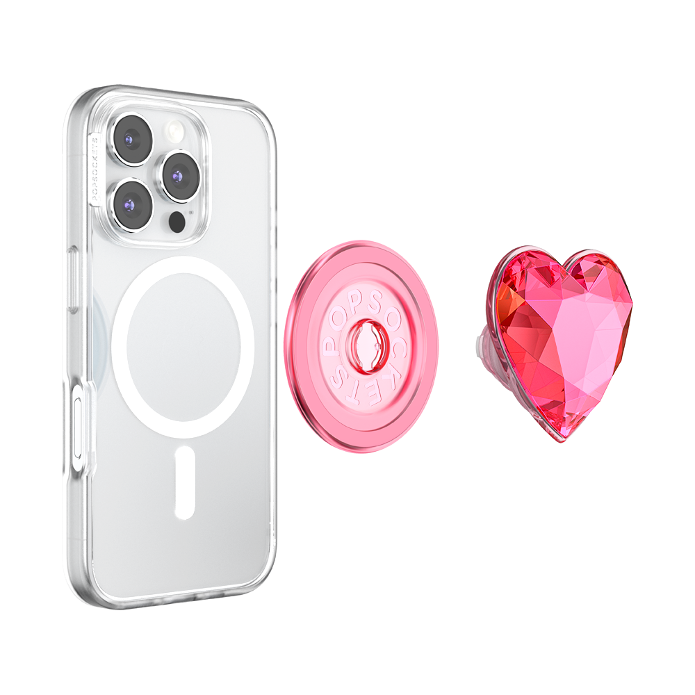 Crystal Heart Neon Pink —  MagSafe PopGrip - US 07912