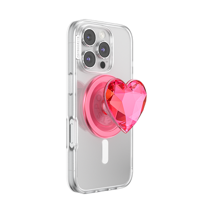 Crystal Heart Neon Pink —  MagSafe PopGrip - US 24634