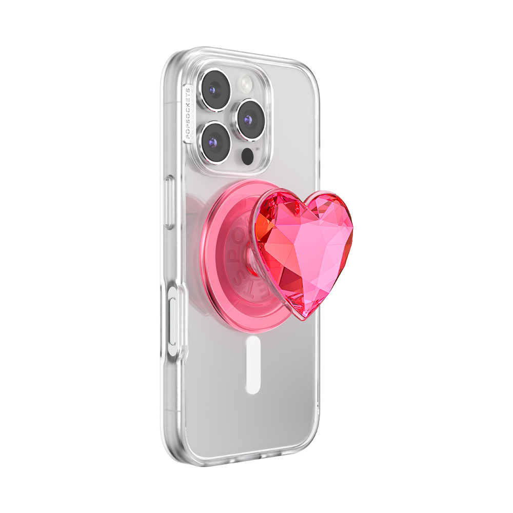 Crystal Heart Neon Pink —  MagSafe PopGrip - US 77726
