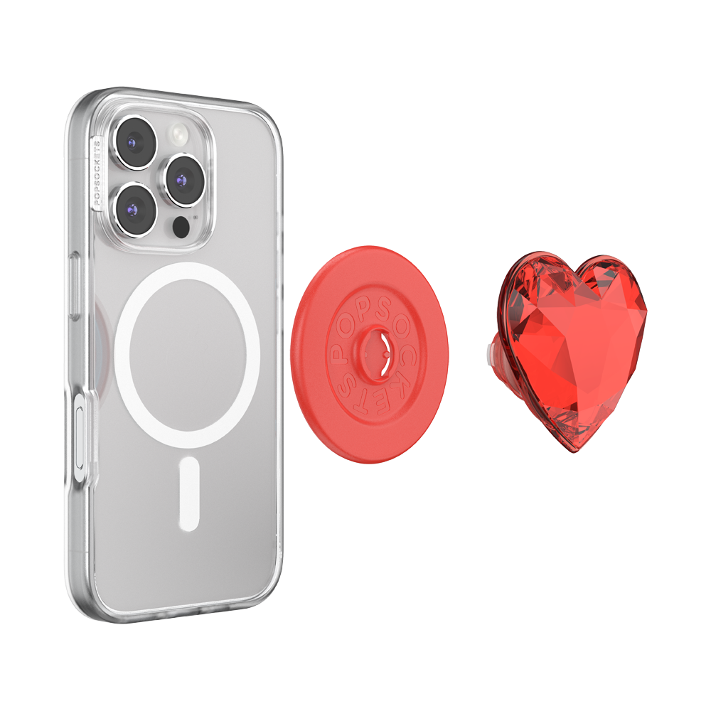 Crystal Heart Rosso —  MagSafe PopGrip - US 66273