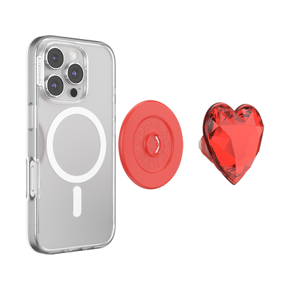 Crystal Heart Rosso —  MagSafe PopGrip - US 66273