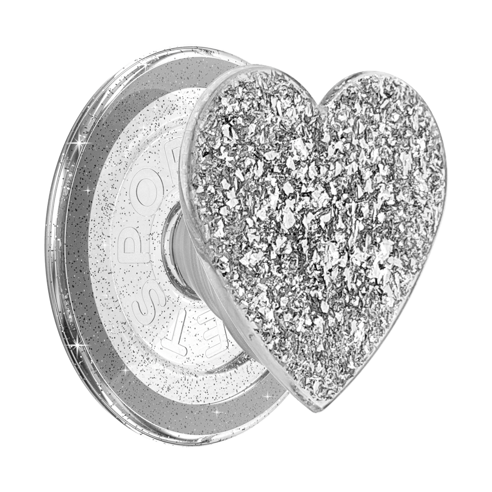 Confetti Heart Silver Sizzle — MagSafe PopGrip - US 48743