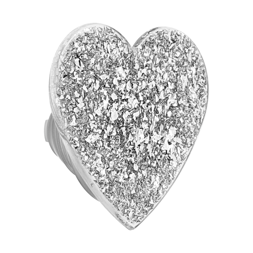 Confetti Heart Silver Sizzle — MagSafe PopGrip - US 72290
