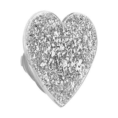 Confetti Heart Silver Sizzle — MagSafe PopGrip - US 55053