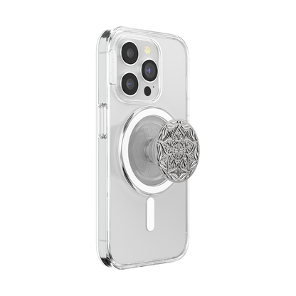 Enamel Silver Mandala — MagSafe PopGrip - US 50136