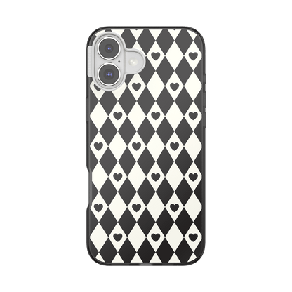 Harlequin Hearts Black — iPhone 16 Plus MagSafe Case - US 97702