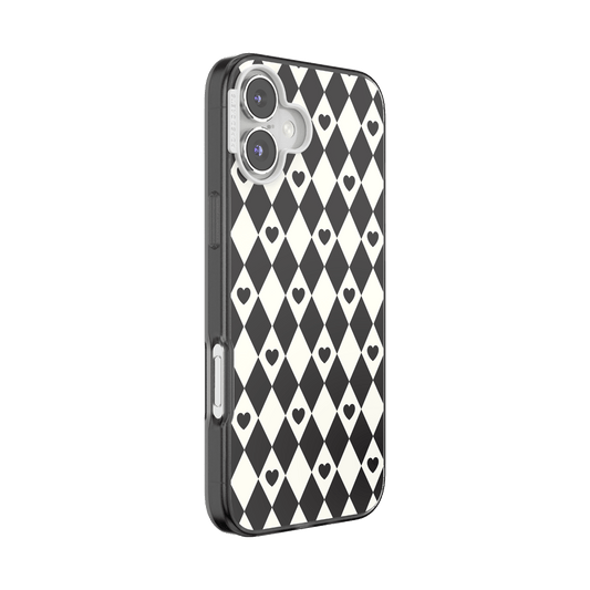 Harlequin Hearts Black — iPhone 16 Plus MagSafe Case - US 97702